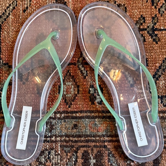 NWT| Christopher Esber Transparent and Green Sandals - Picture 1 of 2